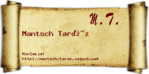Mantsch Taráz névjegykártya